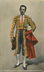 Postcard El Matador Antonio Fuentes Champion Bullfighter