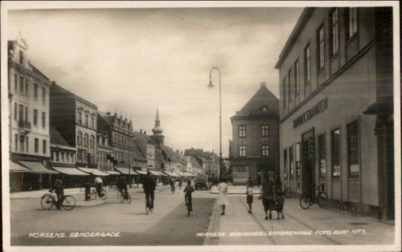 Horsens Sondergade - Denmark Used Real Photo Postcard Cover Stamps 