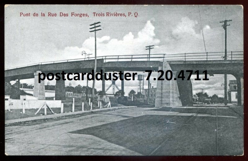 h3859 - TROIS RIVIERES Quebec Postcard 1920s Des Forges Street Bridge