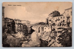 Roman Bridge Over Dora Baltea River IVREA Italy Vintage Postcard 0002