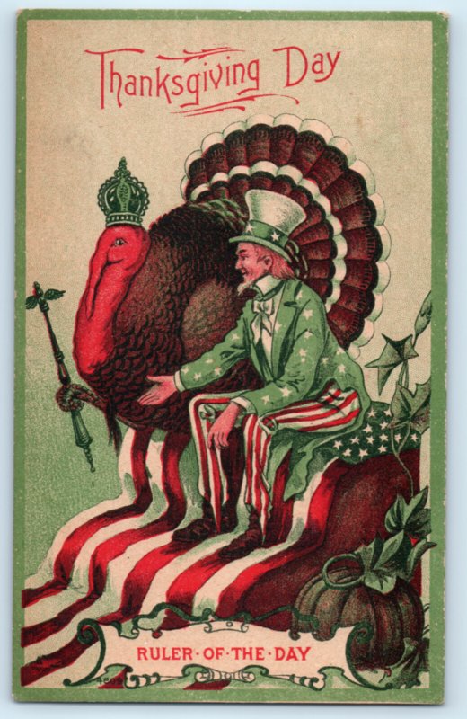 Uncle Sam Thanksgiving Turkey Postcard