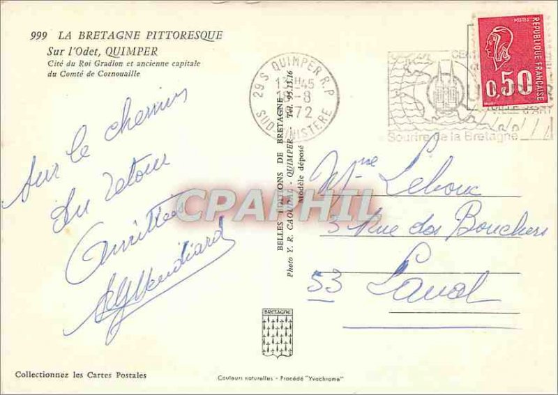 Modern Postcard On the Odet Quimper Cite King Gradion and former capital of t...