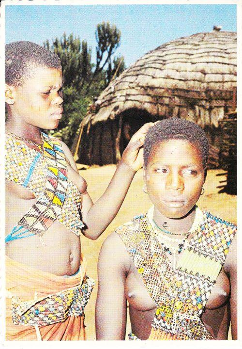 Natal African Lady Ladies Warrior Tribe Costume Fashion Maidens Hut Postcard