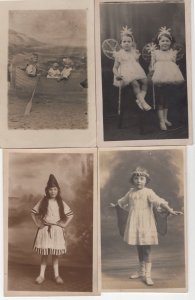 Children In Rowing Boat Pixies Fairy Fairies Elves 4x Old Postcard s