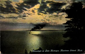 Michigan Mackinac Island Moonlight On Lake Michigan Curteich