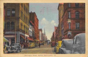 Barrington Street Cars Halifax Nova Scotia Canada 1943 postcard