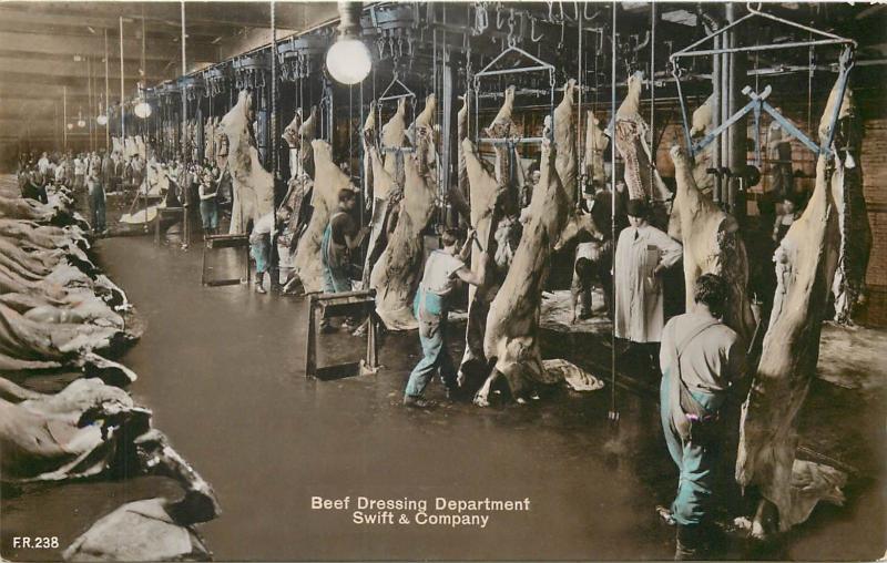 Beef Dressing Department Swift & Company Bromide Paper Real Photo Postcard U.S.A