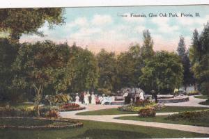 Illinois Peoria Fountain In Glen Oak Park 1909