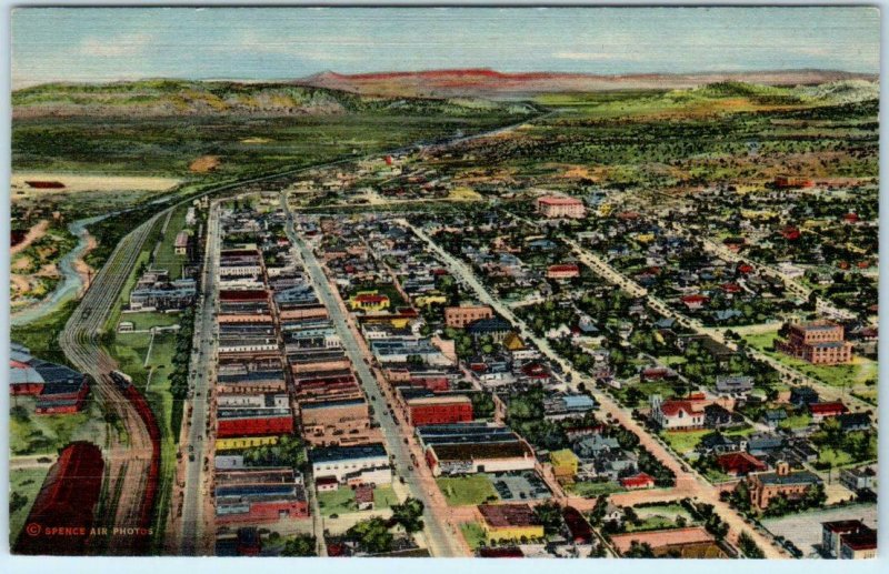 GALLUP, New Mexico NM   AERIAL VIEW  ca 1940s Linen  McKinley County  Postcard 