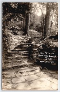 Fairlee VT Steps Bonnie Oaks Inn Vermont RPPC Richardson Photo Postcard Y30