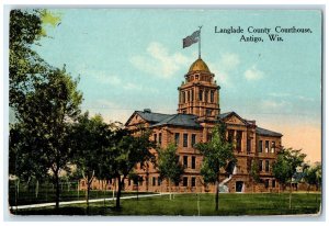 1914 Langlade County Courthouse Exterior Building Antigo Wisconsin WI Postcard