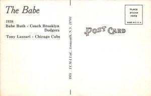 Babe Ruth and Tony Lazzari Baseball Players View Postcard Backing 