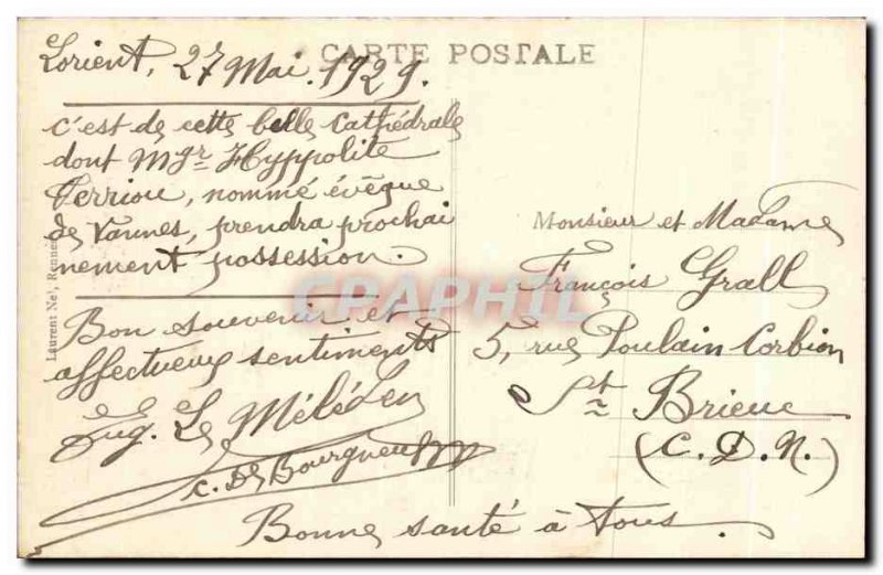 Old Postcard Vannes Cathadrale