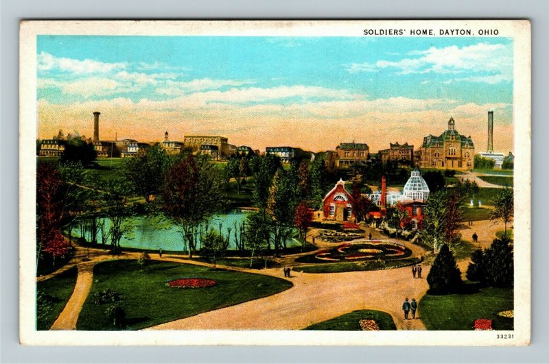 Dayton OH- Ohio, Soldier's Home, Aerial View of Property, Vintage Postcard 
