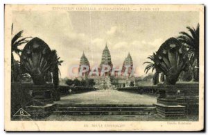 Old Postcard Coloniale Internationale Paris 1931 Temple D & # 39Angkor Wat