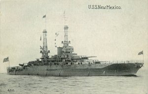 c1920 U.S.S. New Mexico U.S. Navy USN Battleship Vintage Postcard