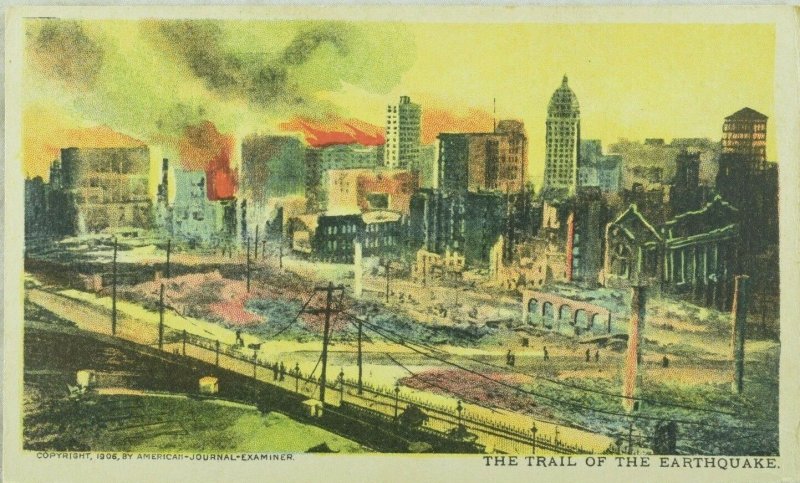 C.1906 San Francisco Earthquake The Trail of the Earthquake Postcard P97