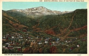 Vintage Postcard Foot of Pikes Peak Spa of Rockies Manitou Springs Colorado CO
