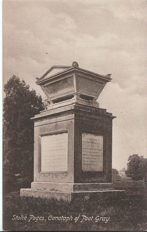 Buckinghamshire Postcard - Stoke Poges - Cenotaph of Poet Gray   U496