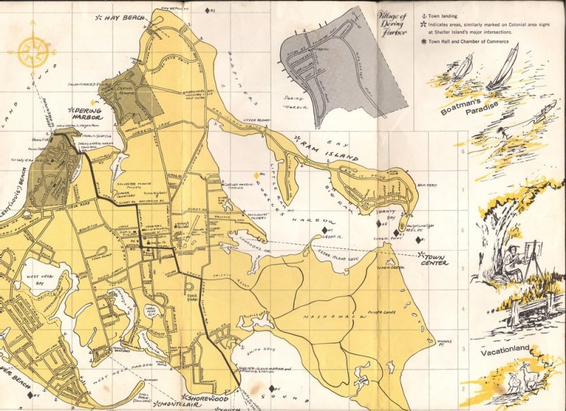 Early Map and Chamber Brochure of Shelter Island, N.Y.