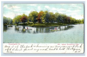 C1910 Island Houghtons Lake Bloomington Ill. Postcard P173E