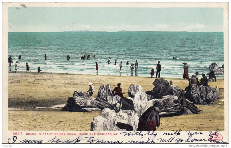 Beach In Front Of Sea Foam House, OLD ORCHARD, Maine, PU-1907