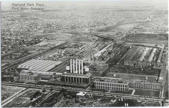 RPPC Highland Park Plant Ford Motor Co Detroit MI Real Photo by Garraway Co.