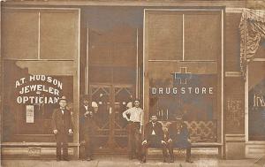 Wilburton Indian Territory OK Jeweler Optician Drug Store RPPC Postcard