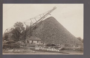 Cornell WISCONSIN RPPC c1910 LOGGING Sawmill GIANT LOG PILE Stacker Stack WI #1