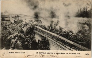 CPA Le Zeppelin Abattu a COMPIEGNE le 17 mars 1917 (423592)