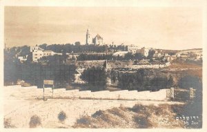 RPPC JERUSALEM MT ZION ISRAEL TO USA STAMP REAL PHOTO POSTCARD (c. 1950s)
