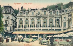 Czech Republic Karlovy Vary Karlsbad Cafe Pupp Vintage Postcard 08.11