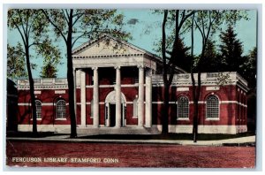 Stamford Connecticut CT Postcard Ferguson Library Building Exterior 1912 Vintage