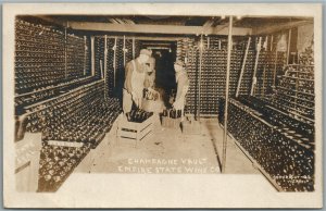 EMPIRE STATE WINE CO CHAMPAGNE VAULT ANTIQUE REAL PHOTO POSTCARD RPPC