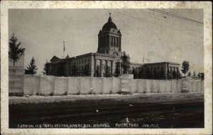 Winnipeg Manitoba Carnival Ice Wall Meyers Real Photo Postcard 1922