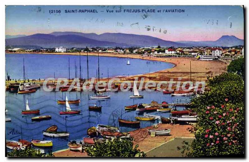 Postcard Old Saint Raphael View Frejus Beach and Aviation