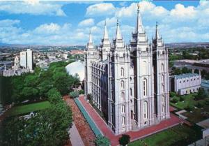 UT - Salt Lake City, Temple Square Aerial View