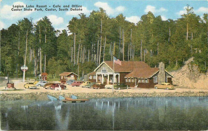 Automobiles Custer State Park South Dakota Legion Resort Postcard Kropp 21-547