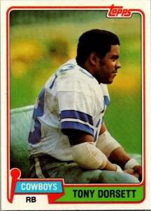 1981 Topps Football Card Tony Dorsett Dallas Cowboys sk60207