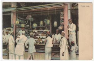 Fruit Stall Customers India 1907c postcard