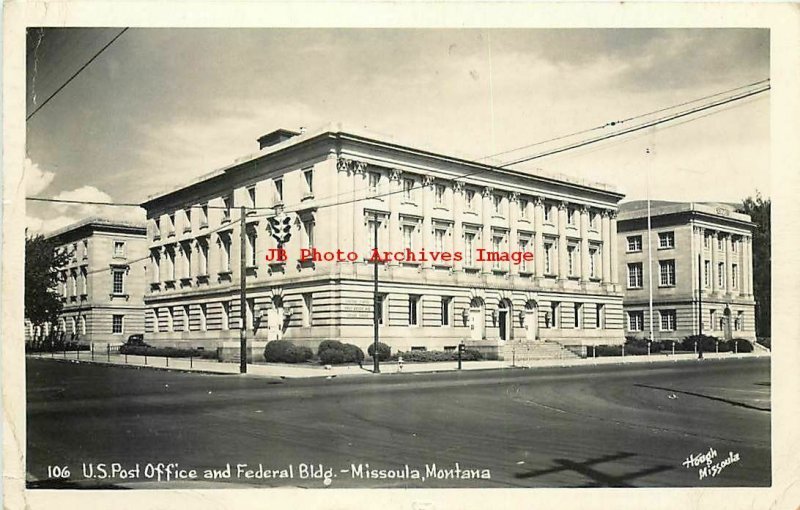 MT, Missoula, Montana, RPPC, Post Office, Federal Building, Hough Photo