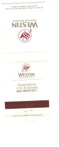 Westin Hotel & Resorts,  Matchbook Cover
