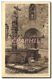 Old Postcard Kaysersberg Haut Rhin The Fountain of Emperor Constantine