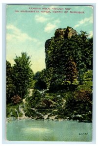 1908 Famous Rock Major Nic North of Dubuque Iowa IA Antique Postcard