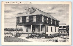 FERRY BEACH, Saco Maine ME ~ UNDERWOOD Hotel ca 1940s York County Postcard