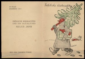 3rd Reich Germany 1941 Weihnacht Christmas Card Cover UNUSED 100653