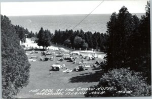 rppc postcard Grand Hotel Mackinac Island Michigan - The Pool