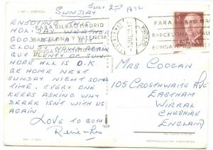 Spain, Souvenir de Espana, 1972 used Postcard