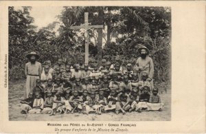 PC MISSIONARIES LINZOLO UN GROUPE D'ENFANTS FRENCH CONGO (a28718)