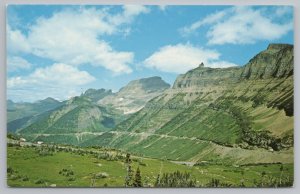 National & State Parks~Glacier Park Looking West @ Logan Pass~Vintage Postcard